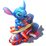 Stitch as part of the Lilo & Stitch Float in Disney Magic Kingdoms