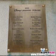 The names of the 2002 Disney Legend inductees at Disneyland Paris (David Tomlinson included)