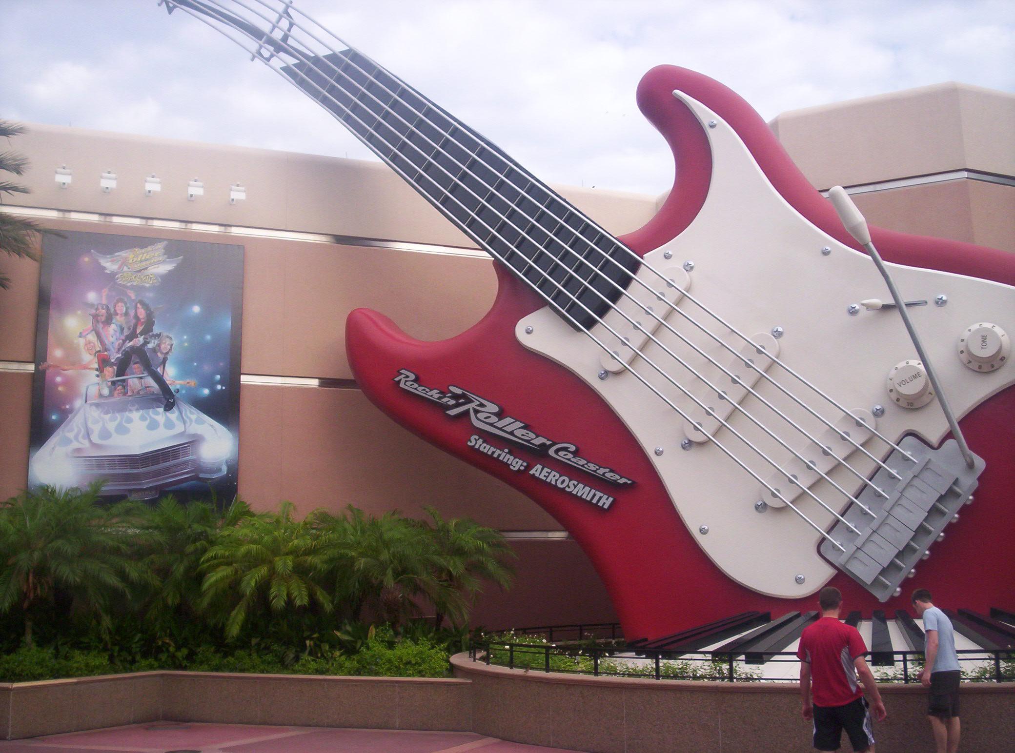 Walt Disney World Cast and Community - Cast Members at Rock 'n' Roller  Coaster Starring Aerosmith are ROCKIN' out today for National Guitar Day!  #FunFact - At 40 feet tall, the larger-than-life