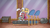 Brandy and Whiskers exercising