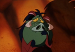 Pumbaa's face turning green