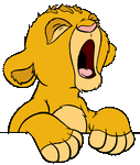 Baby Simba yawning