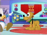 Pluto as a baby puppy in the Mickey Mouse Clubhouse episode Goofy Babysitter.