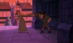 Madellaine leading Quasimodo away from danger