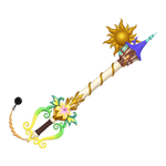 A strang of Rapunzel's golden hair as the chain on the Tangled Keyblade in Kingdom Hearts III