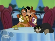 Mortimer with Drizella, Anastasia and Lucifer