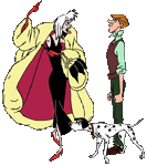 Cruella roger pongo.gif (53 KB) Cruella, Roger Radcliffe and Pongo