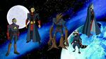 Star-Lord, Adam Warlock, Groot, Rocket Raccoon, and Quasar.
