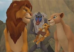 Nala con Simba, Rafiki y Kiara en Kingdom Hearts.