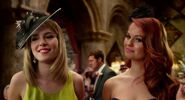 Debby Ryan with Bridgit Mendler in a deleted scene of Muppets Most Wanted.