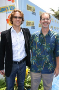 Ash Brannon and Chris Buck at premiere of Surf's Up in May 2007.