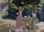 Snow White at the wishing well.