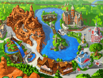 Frontierland and Liberty Square as they appear in both versions