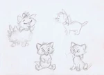 Estudio de gatitos por Milt Kahl.