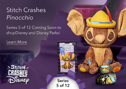 ディズニー　スティッチ　Stitch Crashes Disney ピノキオ DISNEY Stitch Crashes - 5/12 Limited Edition Jumbo Pin
