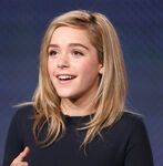 Kiernan Shipka speaks at the Lifetime - Flowers in the Attic panel at the 2014 Winter TCA Tour.