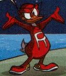 Roller Dollar, Rockerduck's supervillain identity with "the power of money". Rockerduck only uses this identity as part of the Bad-7 in the Ultraheroes saga.