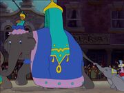 Mrs. Jumbo with her son, Dumbo on a circus parade