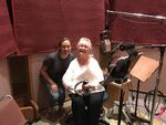 Russi Taylor with songwriter Elyse Willis during the recording session for Mickey and Minnie's Runaway Railway prior to her death in 2019.