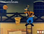 Goofy demonstrating basketball