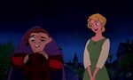 Madellaine listens happily as Quasimodo shyly asks her out on a date