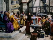 The Queen during the donation