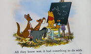 Winnie the Pooh and the others are learning twice times or math