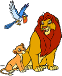 Clip Art of Kiara, Simba, and Zazu