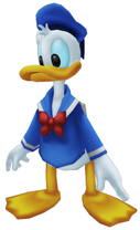 Donald con su ropa clásica en Kingdom Hearts.