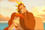 A young King Triton with Queen Athena