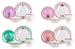 Rapunzel, Aurora, Tiana, and Mulan dish sets