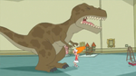 Candace bumps into T-Rex