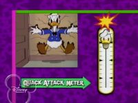 An example of the "Quack Attack Meter" in the intro, set to a clip from Donald's Nephews.