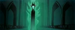 A concept artwork of Maleficent arriving at Aurora's christening by Eyvind Earle.