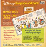 Back cover of 1980s Disney Songtape lyric books (Mickey Mouse Disco edition)