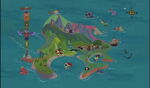 Map of Never Land during the end credits of Return to Neverland