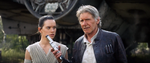 Han asks Rey if she wants to become a new crew member of his ship.