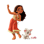 Moana and Pua on Disney Princess Beginnings