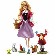 Aurora as Briar Rose Deluxe Singing Doll with Forest Animals Figures