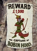 Cartel de recompensa de Robin Hood.