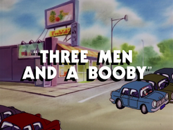 Three Men and a Booby-title card