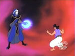 Aladdin fighting from the inside.