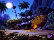 Gusto's ship at night