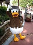 Donald Duck as Davy Crockett in Frontierland