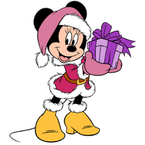 Minnie con un regalo.