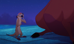 Timon tries to comfort Pumbaa.