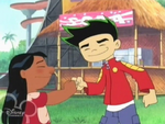 The real Jake Long fist bumps Lilo