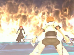 Roxas battles Axel.
