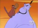 Genie scolded in the face by Iago