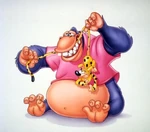 The Disney Afternoon Promotional Image - Maurice with Marsupilami.jpg (71 KB) Marsupilami with Maurice flossing his teeth with his long tail.